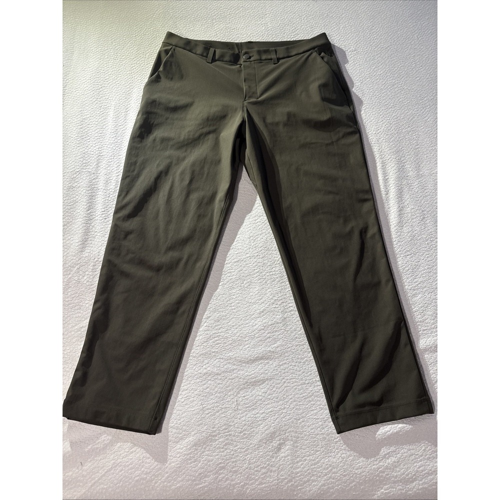 LULULEMON ABC Classic Fit Trouser Army Green Men's 36 X 29 Style Mint Condition